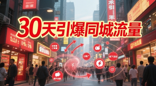 30天点爆同城网总流量：团购价篇 认知能力篇 总流量篇 客人篇 大咖篇 老总人物关系IP篇 投流篇-番茄副业网