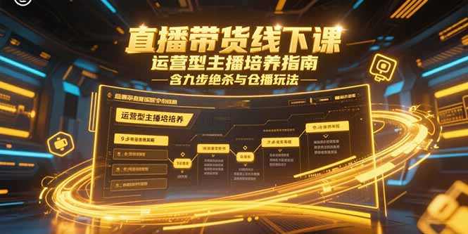 （15281期）直播带货线下课，运营型主播培养指南，含九步绝杀与仓播玩法-番茄副业网