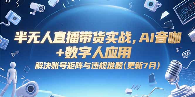 （15280期）半无人直播带货实战，AI音咖+数字人应用 解决账号矩阵与违规难题(更新7月)-番茄副业网