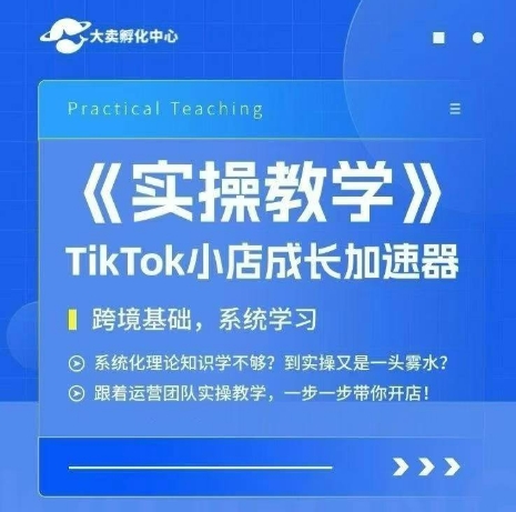 大卖家孵化中心TikTok实操课，TikTok小店成长加速器，跨境基础系统学习，一步一步带你开店-番茄副业网