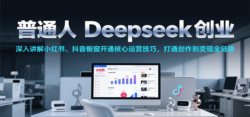 普通人Deepseek创业，小红书、抖音橱窗开通核心运营技巧，打通创作到变现全链路-番茄副业网