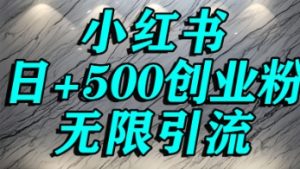 小红书无限引流创业粉，单人操作日引500+精准创业粉-番茄副业网