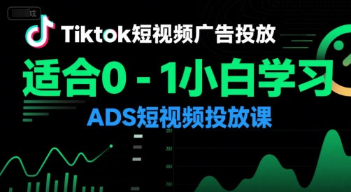 Tiktok短视频广告投放，适合0-1小白学习ADS短视频投放课-番茄副业网