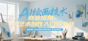 AI绘画技术商业应用与艺术创作入门到专业，基础操作/商业案例/模型调优/渐进式教学-番茄副业网