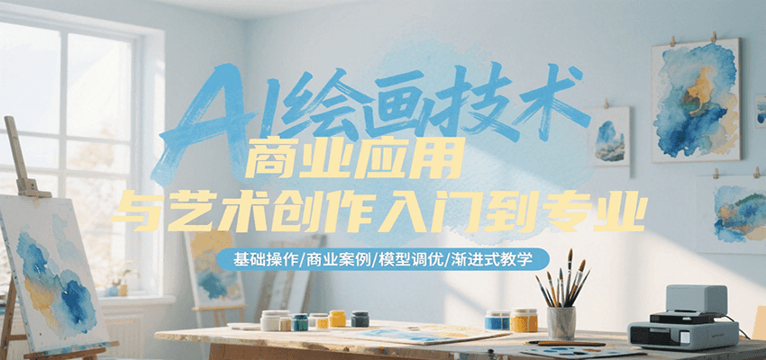 AI绘画技术商业应用与艺术创作入门到专业，基础操作/商业案例/模型调优/渐进式教学-番茄副业网