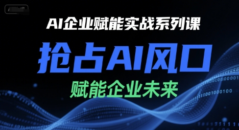 AI企业赋能实战系列课，抢占AI风口，赋能企业未来-番茄副业网