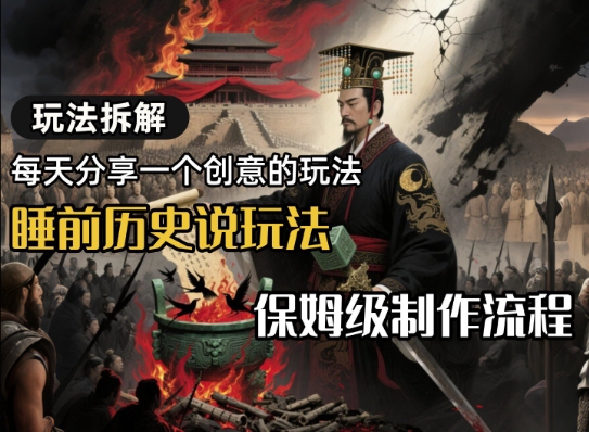 玩法拆解睡前历史说玩法，保姆级制作流程-番茄副业网