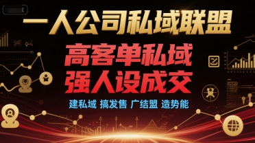 一人公司私域联盟，高客单私域，强人设成交，建私域 搞发售 广结盟 造势能-番茄副业网