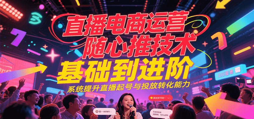直播电商运营随心推投放技术基础到进阶，系统提升直播起号与投放转化能力-番茄副业网