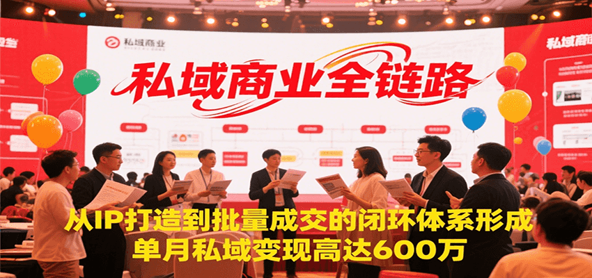 私域商业全链路，从IP打造到批量成交的闭环体系形成，单月私域变现600万-番茄副业网