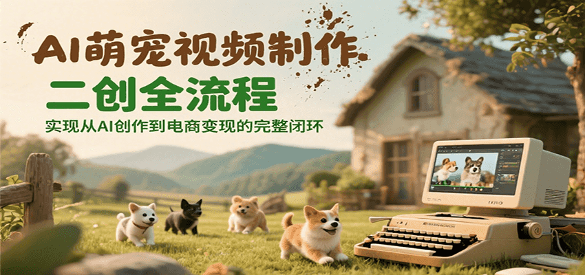 AI萌宠视频制作二创全流程，实现从AI创作到电商变现的完整闭环-番茄副业网