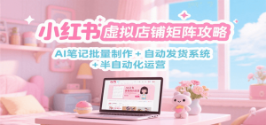 小红书虚拟店铺矩阵攻略：AI笔记批量制作 + 自动发货系统 + 半自动化运营-番茄副业网