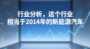 付费文章：行业分析，这个行业，相当于2014年的新能源汽车-番茄副业网