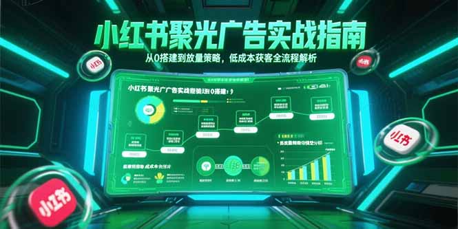 （15248期）小红书聚光广告实战指南，从0搭建到放量策略，低成本获客全流程解析-番茄副业网