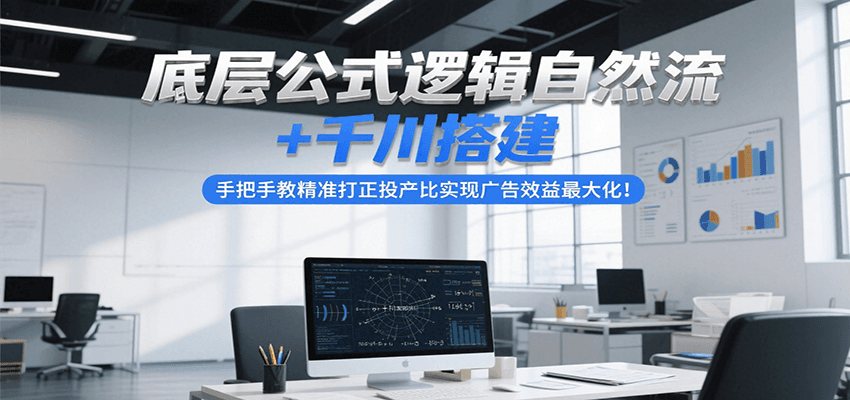 底层公式逻辑自然流+千川搭建，手把手教精准打正投产比实现广告效益最大化！-番茄副业网
