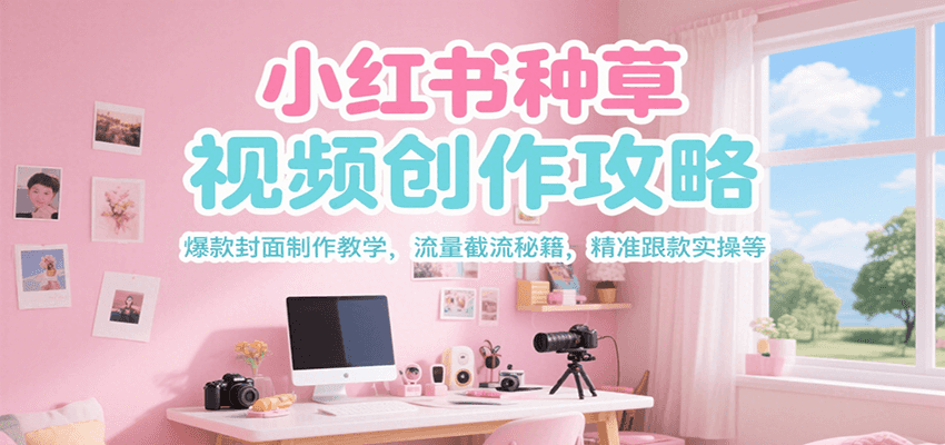 小红书种草视频创作攻略，爆款封面制作教学 ，流量截流秘籍 ，精准跟款实操等-番茄副业网