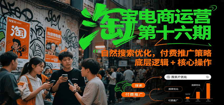 淘宝电商运营第十六期，自然搜索优化，付费推广策略，底层逻辑+核心操作-番茄副业网