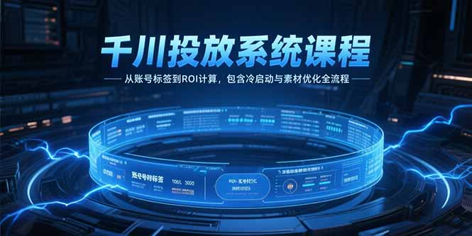 （15263期）千川投放系统课程，从账号标签到ROI计算，包含冷启动与素材优化全流程-番茄副业网