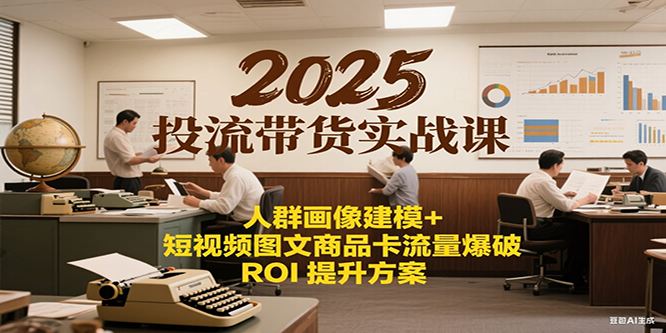 2025投流带货实战课：人群画像建模+短视频图文商品卡流量爆破ROI提升方案-番茄副业网